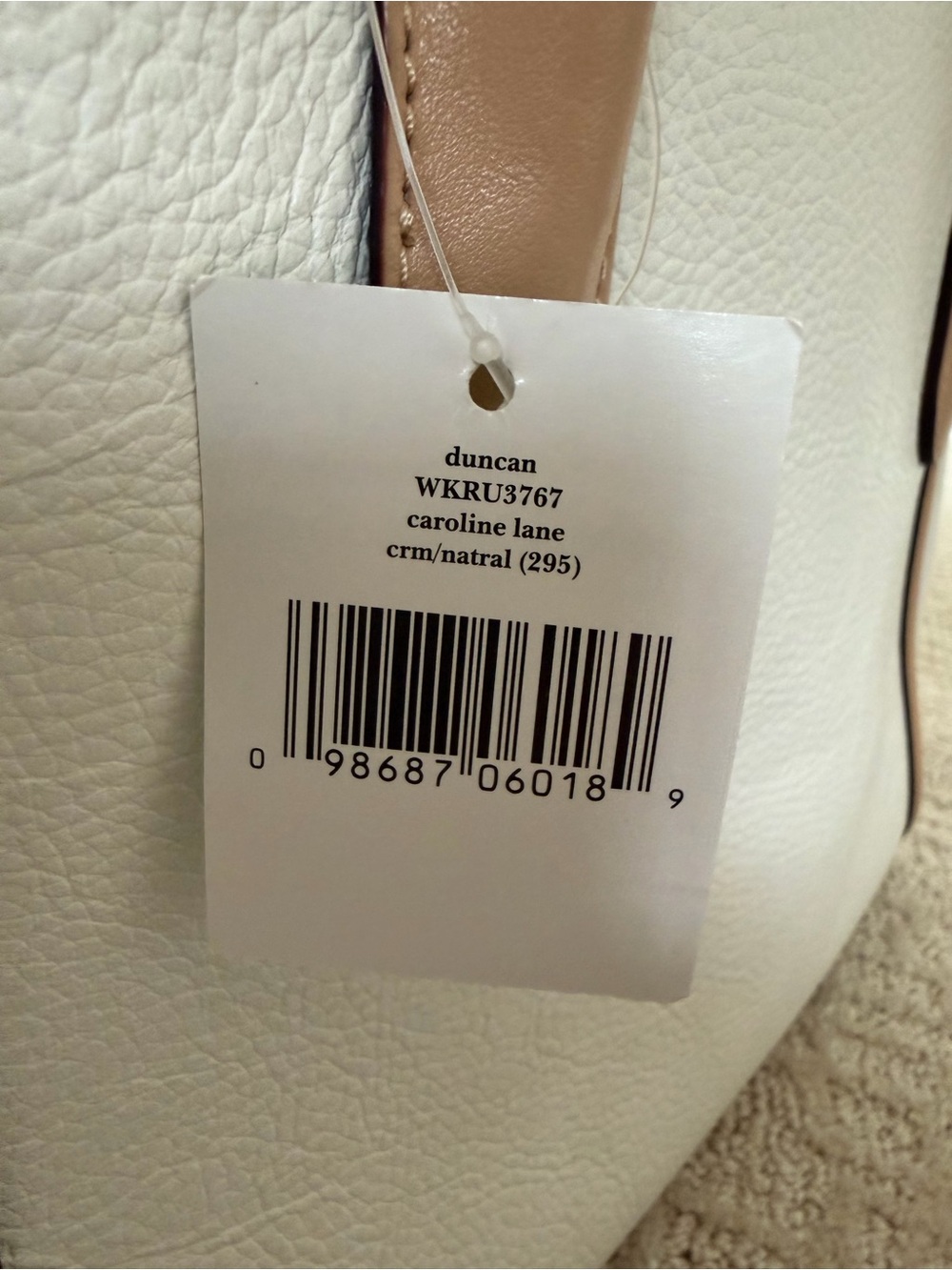 kate spade White and Tan Pebbled Leather Satchel - Picture 7 of 8